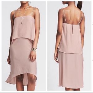 💎Banana republic tiered layered hi low slip dress